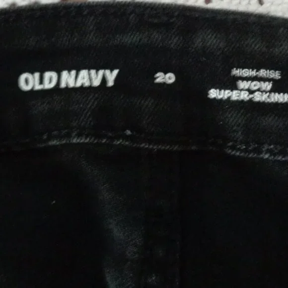 Old Navy Wow Super Skinny Jeans size 20 High Rise Stretch Black Denim #9 - Picture 4 of 4